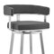 Armen Living Cohen 26" Gray Faux Leather and Brushed Stainless Steel Swivel Bar Stool 721535762163 - alternate 7